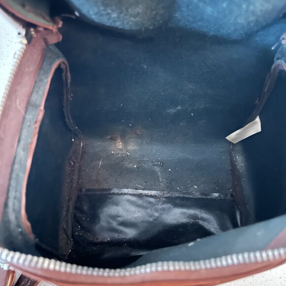 Vintage Vegan Leather Shoe Shine Kit Brown Box w/ Brushes Polish & Oil Handle - Picture 4 of 6